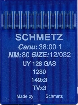 Иглы для промышленных машин Schmetz UY 128 GAS №80