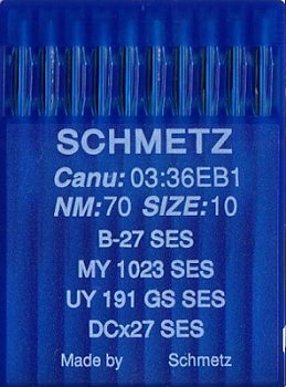 Иглы для промышленных машин Schmetz DCx27 SES №70
